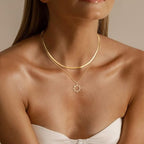 Moodear Gold Necklace for Women Dainty Chunky 14K Gold Plated/Sliver Plated Chain Necklace Cuban Link Paperclip Chain Choker Toggle Clasp Layered Necklace for Women Trendy Fashion Gift - style: Sun pendant chain necklace
