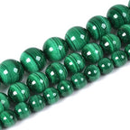 Natural Malachite 6mm Gemstone Round Loose Beads Strand for DIY Bracelet Necklace Jewelry Making Bead - color: Malachite, size: 6mm