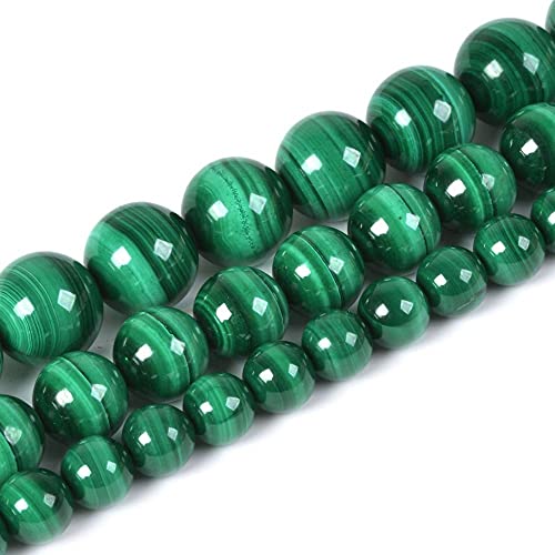 Natural Malachite 6mm Gemstone Round Loose Beads Strand for DIY Bracelet Necklace Jewelry Making Bead - color: Malachite, size: 6mm