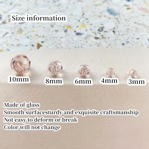 Crystal Glass Beads 400 Pieces 4mm Round Faceted Glass Spacer Beads for Jewelry Making Bracelet Earring Necklace DIY Craft Supplies(Pink AB) - color: Pink AB, size: 4mm