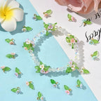 SUNNYCLUE 1 Box 120Pcs 6 Colors Acrylic Flower Charms Bell Flower Charms Resin Orchid Trumpet with Imitated Pearl Lily of The Valley Dangle Pendants for DIY Crafts Necklace Earring Jewelry Making - style: Flowe 3