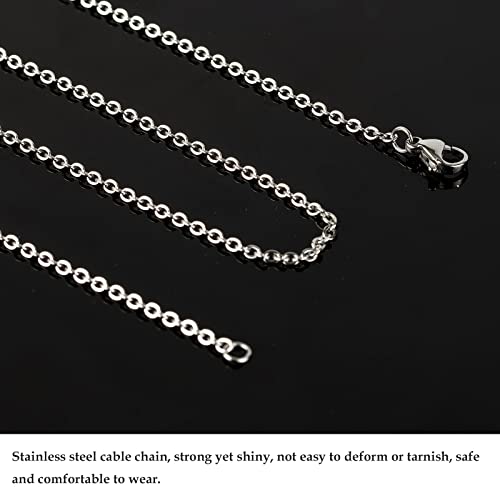 UMAOKANG 30 Pack Silver Chains for Jewelry Making, Stainless Steel Cable Chains Bulk Unisex Necklace Jewelry Chain (16 Inches) - color: Silver Cable, size: 16 Inch