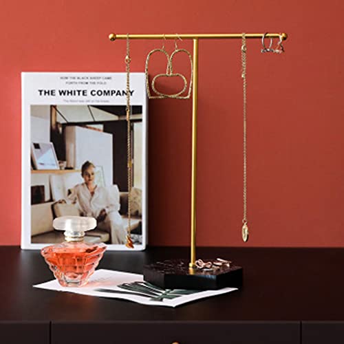 Jewelry Stand Display Necklace Holder T-Bar Plated Metal Tabletop Jewelry Tower For Earring