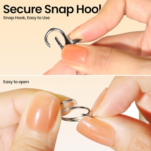 LEOBRO 100PCS Lobster Claw Clasps and Key Rings, Keychain Making kit, Keychains Clips and Key Chain Ring, for Key Chain, Jewelry Making, Art Crafts, Gold & Silver