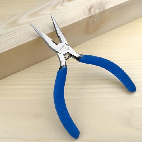 KAIHAOWIN Mini Needle Nose Pliers 5"-5 Pack KAIHAOWIN Small Long Nose Pliers with Wire Cutters, Spring Loaded Thin Needle Nose Pliers, Precision Pliers Set for Crafts/Jewelry Making/Tiny Project - size: 5x Needle Nose