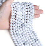 Natural White Howlite Beads 100Pcs 8mm Crystal Beads Loose DIY Round Stone Bead for Bracelet Necklace Earrings Making - color: C-White Howlite, size: 100pcs