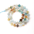 8mm Natural Amazonite Gemstone Faceted Clovers Beads Four-Leaf Spacer Loose Beads for DIY Jewelry Making Beads - color: Amazonite