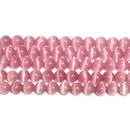 MJDCB 30pcs Pink Cat Eye Stone Beads 12mm Round Crystal Loose Bead for Jewelry Making DIY Bracelets Necklace - color: Pink, size: 12mm(30pcs)