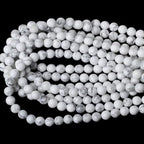 90pcs Adabele Natural White Howlite Healing Gemstone 4mm (0.16 inch) Small Round Beads Gem Stone Spacer for DIY Craft Jewelry Making GY4-4 - color: Howlite, size: 4mm (90pcs/1 Strand)