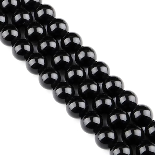 HAAMIIQII 6mm Natural Black Onyx Beads Round Gemstone Loose Beads for Jewelry Making 2 Strands (120-130pcs) - color: Black Onyx, size: 6mm (120-130pcs)