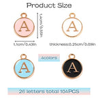 104 PCS Letter Charms for Jewelry Making - Double Sided Alphabet & Initial Charms for Necklace & Bracelet - color: 4 colors