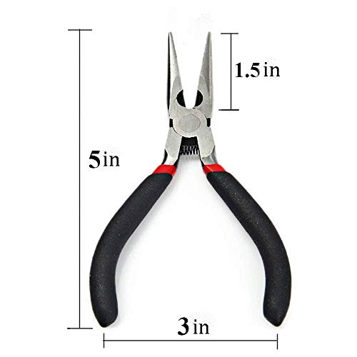 5 inch Needle Nose Pliers For Jewelry Making,Long Nose Craft Pliers with Side Cutters,Mini Needle Nose Pliers for Electronics, Jewelry Making, Side Cutting Pliers for Working in Tight Areas - style: Needle Nose