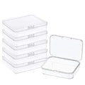 Goiio 6 Pcs 5.6x4.2x1.8 Inches Clear Rectangle Box for Collecting Small Items, Beads, Game Pieces, Business Cards, Crafts Accessories
