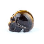 50mm Tiger Eye Natural Stone Carved Skulls Reiki Healing Statue Collectible Figurine (Yellow Tiger Eye) - color: Tiger Eye