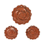 Justinstones 3pcs Carved Gemstone Flower Pendant Earrings Beads Set For Jewelry Making DIY 1.3 Inch & 1 Inch - color: Red Jasper