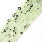 6mm Faceted Natural Prehnite Stone Beads Coin Disc Gemstone Spacer Beads for Jewelry Making DIY Bracelet Necklace - color: Prehnite