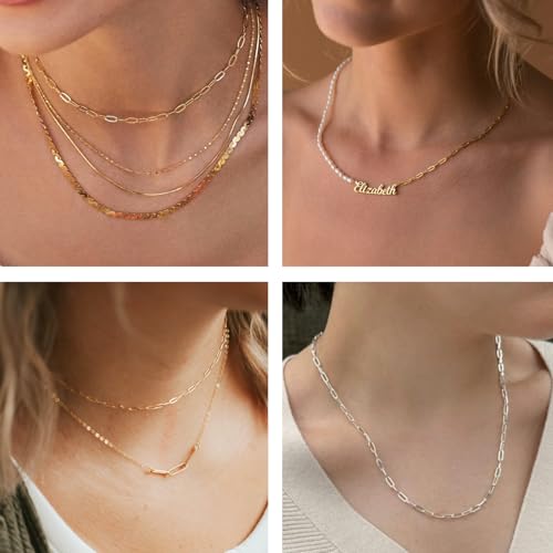 Kyutong 32.8 Feet Gold and Silver Jewelry Making Chains 2 Rolls Paperclip Chain Necklace with Clasps for Women DIY Jewelry Crafts - color: 3.2x6.3 Paperclip Chain