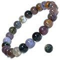 8mm Natural Gemstone Stretch Bracelet, Handmade Unisex Crystal Bracelets for Meditation, Yoga, Spiritual Healing & Positive Energy - color: Moss Agate