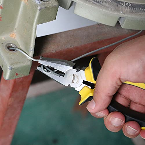DOWELL Lineman's Pliers Combination Pliers with Cutter 6 Inch Heavy Duty Nickel Chromium Steel Construction And Professional Handle - size: 6" Lineman's Pliers