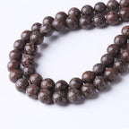 Brown Snow Stone Beads for Jewelry Making DIY Gemstone Round Crystal Bracelet Necklace 1 Strand 15.5inch 60PCS 6MM - color: Brown Snow Stone, size: 6MM