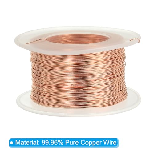 PATIKIL 439.63 Feet Solid Bare Copper Wire,26 Gauge 99.96% Pure Copper Wire 0.4mm Soft Beading Wire Metal Plant Stem Ties for Jewelry Craft (134m) - size: 0.4mm x 439.63ft