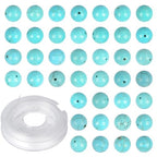 Natural Stone Beads Blue Turquoise Round Genuine Stone Beading Loose Gemstone Hole Size 1mm DIY Charm Smooth Beads for Bracelets Necklaces Earrings 6mm 200pcs (Blue Turquoise 6mm) - color: Blue Turquoise, size: 6mm