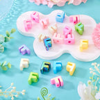 Beadthoven 20pcs Big Letter F Beads Large Hole Bubble Alphabet Acrylic Beads Charm Iridescent Plastic F Shape Loose Chunky Spacers for Jewelry Making Bracelet Necklace Keychains Shoelaces Crafts - color: F