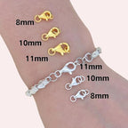 OHINGLT Lobster Claw Clasps with Closed Jump Rings,Necklace Clasps and Closures Suitable for Jewelry Making Necklaces Bracelet (12PCS Silver, (8+9+11) MM/(0.32+0.35+0.41) in) - color: 12PCS Silver, size: 0.32+0.35+0.43in / 8+9+11mm