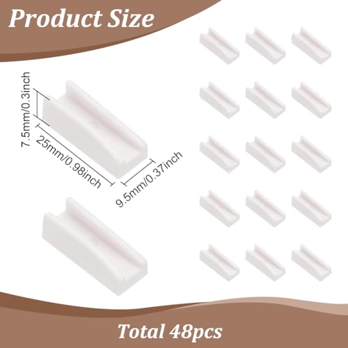 FINGERINSPIRE 48 PCS Plastic Flat Nose Plier Replacement Tips White Replacement Jaws for Flat Nose Pliers Plastic Plier Replacement Covers for Nylon Jaw Pliers Jewelry Pliers Tool Replace Accessories