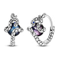 LAZA 925 Sterling Silver Hoop Earrings for Women, Sterling Silver Butterfly Hoops Colorful Flowers Hoop Huggie Earrings Hypoallergenic Jewelry Gifts for Women - color: Snakelike Earring