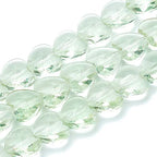 Cheriswelry 100pcs Heart Transparent Glass Beads - 14mm Faceted Heart Shape Pale Green Crystal Loose Spacer Beads for DIY Bracelet Jewelry Making - color: Pale Green, Transparent