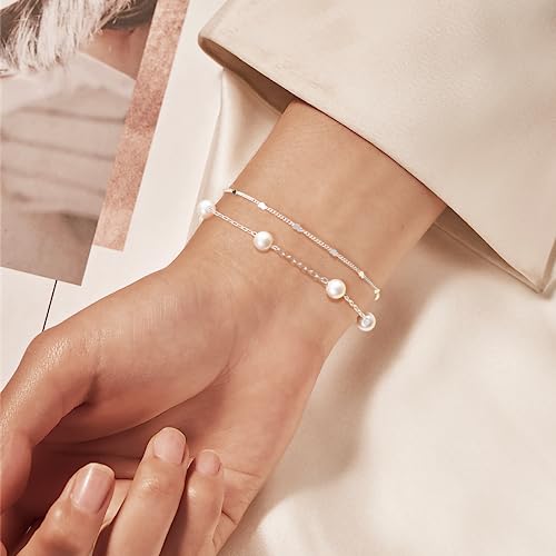 Gold Bracelets Set for Women Stack, Chunky Thick Bracelets Stack for Women Trendy, Simple Dainty Thin Gold Plated Cuff Stackable Bracelets With Beaded Cuban Paperclip Snake Rope Bangle Hand Chain Jewelry - style: Style 01-silver