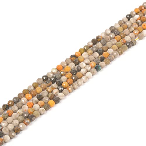 Bumblebee Jasper 4mm Faceted Round Beads Loose Beads 16 Inch for Jewelry Making Beads - color: Bumblebee Jasper