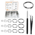 500 Pcs Double Open Jump Rings Kit, Zinc Alloy Mini Round Split Craft Jump Keychains Key Ring with Double Loops Connectors for Jewelry Making, Bracelets, Necklace, DIY (5, 6, 8, 10, 12mm) - color: Gunmetal Black