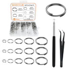 500 Pcs Double Open Jump Rings Kit, Zinc Alloy Mini Round Split Craft Jump Keychains Key Ring with Double Loops Connectors for Jewelry Making, Bracelets, Necklace, DIY (5, 6, 8, 10, 12mm) - color: Gunmetal Black