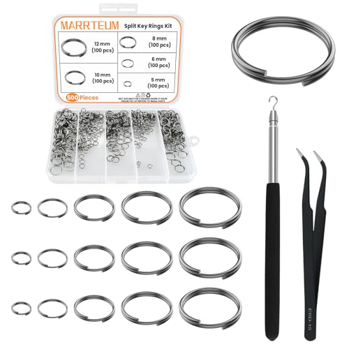 500 Pcs Double Open Jump Rings Kit, Zinc Alloy Mini Round Split Craft Jump Keychains Key Ring with Double Loops Connectors for Jewelry Making, Bracelets, Necklace, DIY (5, 6, 8, 10, 12mm) - color: Gunmetal Black