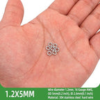 500PCS 5mm 1.2mm Thick Heavy Duty 16 Gauge Stainless Steel Jump Rings, Unwelded Metal Round Strong Craft O Ring for Necklace Bracelet Keychain Chainmail Jewelry Making - size: 5mm Od-1.2mm Thick-16 Gauge