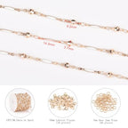 KYUNHOO 4 Meters Satellite Beaded Chain for Jewelry Making White Oil Drip Chain Link Gold Plated Brass Chain Spool for Women Making Jewelry Crafting Finding Supplies - color: Stick White