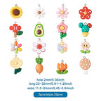 Cheriswelry Cup Cake Resin Pendants Lovely Food Sweet Dessert Dangle Charms Links Hanging Ornament with Metal Loop Fruit Pendants for Key Chains Bracelet Necklace Jewelry Making - color: Mixed Color-Flower*3