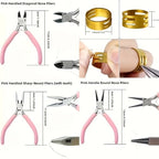 Jewelry Making Tools Kit: 6pc Set, Including Needle Round Nose, Wire Cutters, Crimper & End Nippers for Beading & Craft
