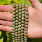 Natural Stone Beads Avocado Jade 8mm Polished Round Smooth Gemstone Beads for Jewelry Making Supplies 15 Inch(45 Beads) - color: Avocado Jade 8mm-45pcs