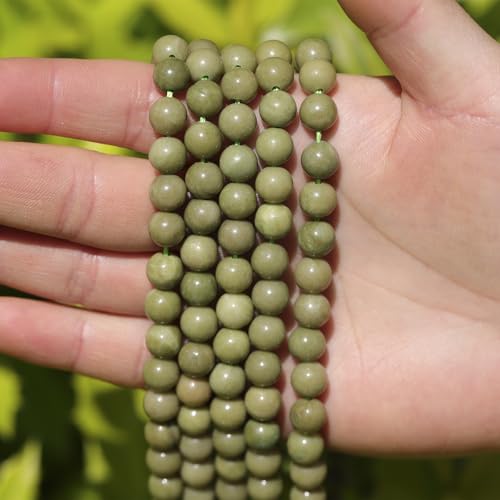 Natural Stone Beads Avocado Jade 8mm Polished Round Smooth Gemstone Beads for Jewelry Making Supplies 15 Inch(45 Beads) - color: Avocado Jade 8mm-45pcs