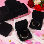 Ecation 24 Pcs Velvet Bracelet Box Classic Black Bracelet Gift Box Case for Jewelry Gift Storage Bangle Organizer Holder for Wedding Engagement Proposal Birthday Anniversary Jewelry Display
