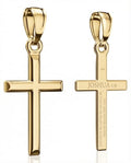 Cross Pendant Necklace with Bible Verse - Top-grade 316L Stainless Steel, Sleek Polished Design, Skin-friendly, Christian Jewelry for Men and Women - color: Luxury Gold, size: Small, style: JOSHUA 1:9