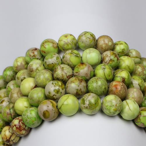 MJDCB 8mm Fruit Green Imperial Jasper Gemstone Beads Round Loose Stone Bead for Jewelry Making Bracelets Necklaces - color: Fruit Green Imperial Jasper, size: 8mm