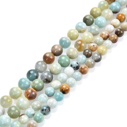 90pcs Adabele Natural Multi-Color Amazonite Healing Gemstone 4mm (0.16 inch) Small Round Beads Gem Stone Spacer for Craft Jewelry Making GF3-4 - color: Amazonite, size: 4mm (90pcs/1 Strand)