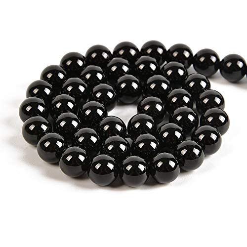 36pcs 10mm Natural Black Onyx Gemstone Round Spacer Loose Stone Beads for Jewelry Making 15.5" 1 Strand (Black Onyx, 10mm 36Beads) - color: Black Onyx, size: 10mm 36Beads