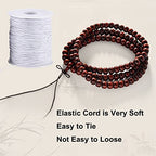LUSTEMBER Elastic String for Bracelets, 1 mm x 110 Yards Sturdy Stretchy Elastic Cord for Jewelry Making, Necklaces, Beading - White - size: White