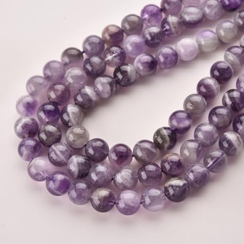 6mm Dreamy Amethyst Stone Beads Natural Crystal Gemstone Round Loose Beads for DIY Jewelry Making 15"/Strand - color: Dream Amethyst, size: 6mm