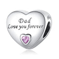 Mothers Day Birthday Number Love Family Friendship Graduation Auntie Grandma Dad Mom Charms for Pandora Bracelets Necklaces, Gifts Women, for Anniversary Valentines Christmas - style: Dad Charm